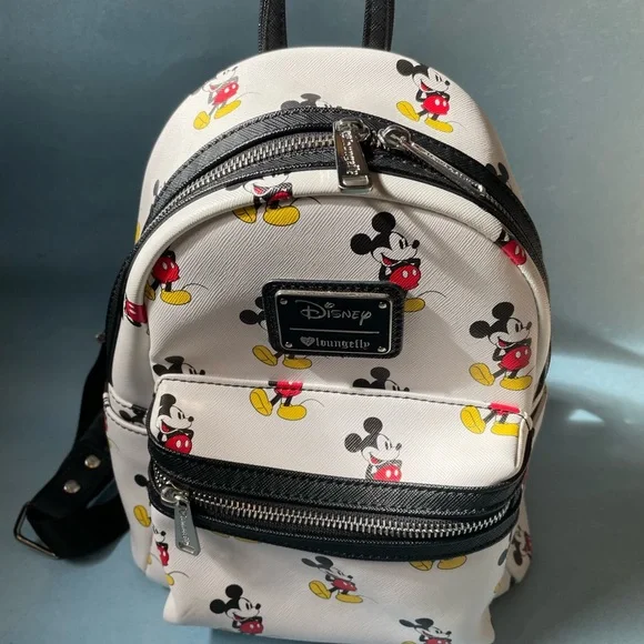 EUC Disney x Loungefly Mickey Mouse Allover Classic Standing Mini Backpack - Picture 6 of 7